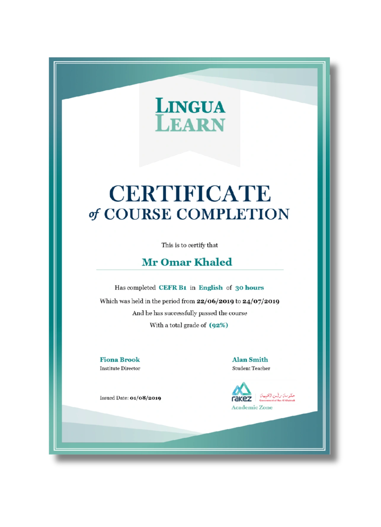 course completion
